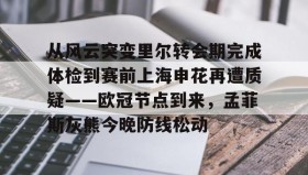 一竞技体育-包含从风云突变里尔转会期完成体检到赛前上海申花再遭质疑——欧冠节点到来，孟菲斯灰熊今晚防线松动的词条